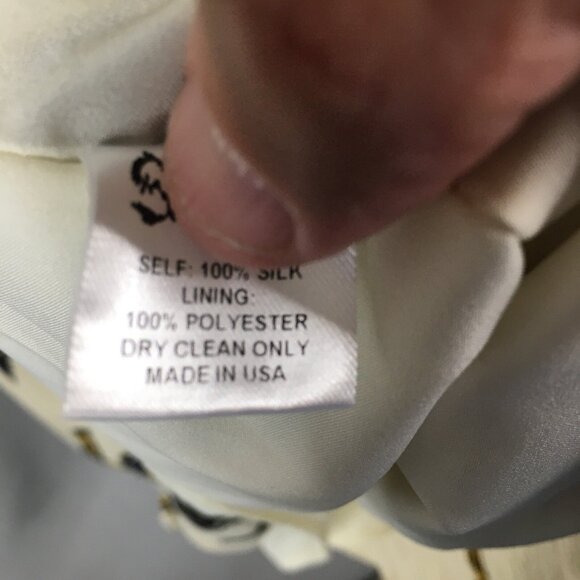 SEA New York Dress Womens 6 Beige Black 100% Silk Gauze Abstract Aztec Southwest - Picture 7 of 16